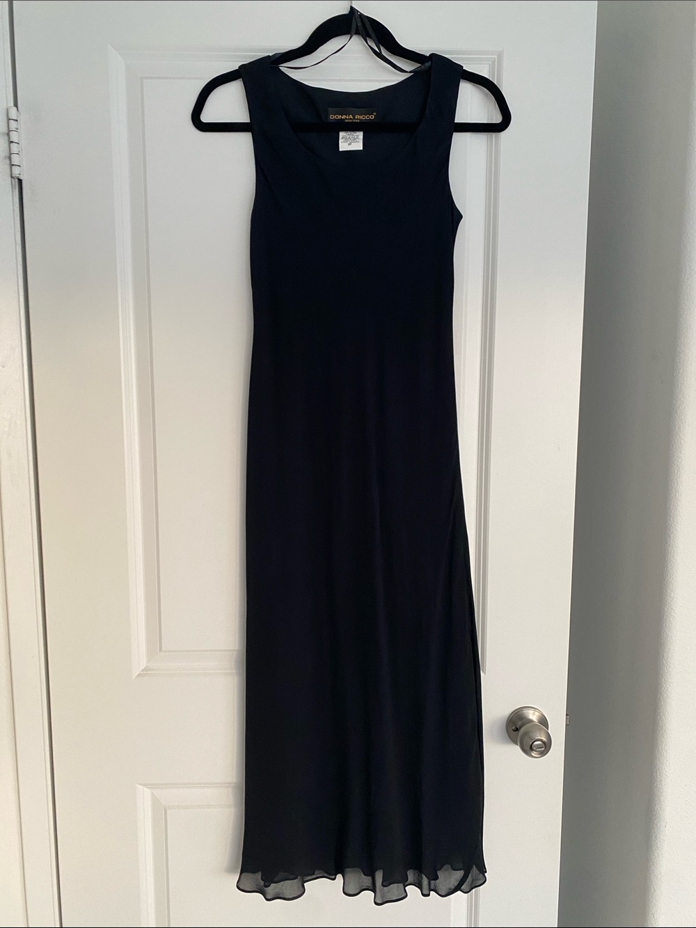 Donna Ricco Navy Sleeveless Maxi Slip Dress